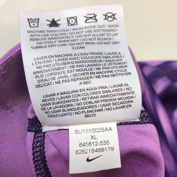Nike Purple Dri Fit Run Fast Live Fearless Workout Leggings With Back Pocket - Picture 9 of 16